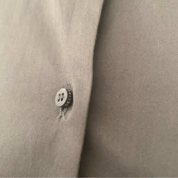 Celine Gray Button Down Shirt Blouse sz 38 *Flawed - Picture 9 of 12